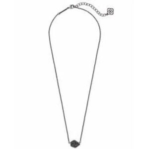 Kendra Scott Tess Druzy Pendant Necklace in Gunmetal